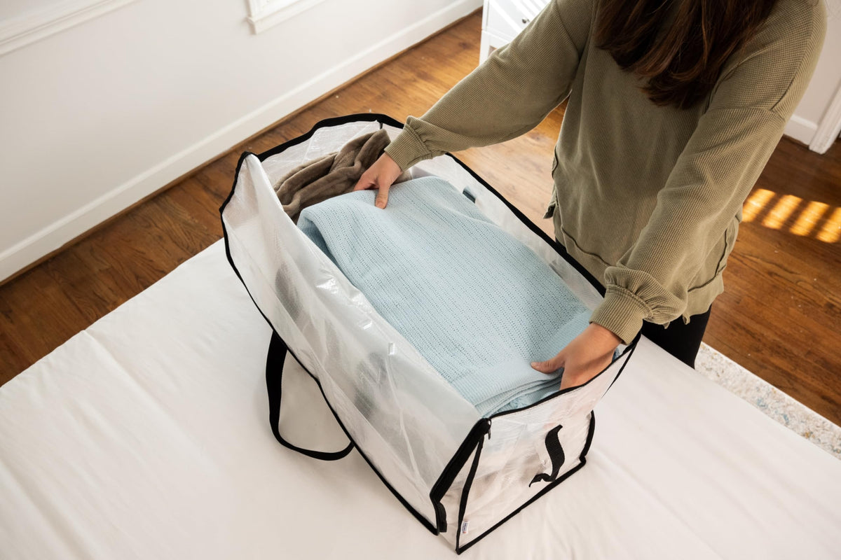 ClearSpace Heavy Duty Moving Bags - Water Resistant Storage Bags with Backpack Straps, Zippers and Handles - Large Moving Boxes for College Dorm
