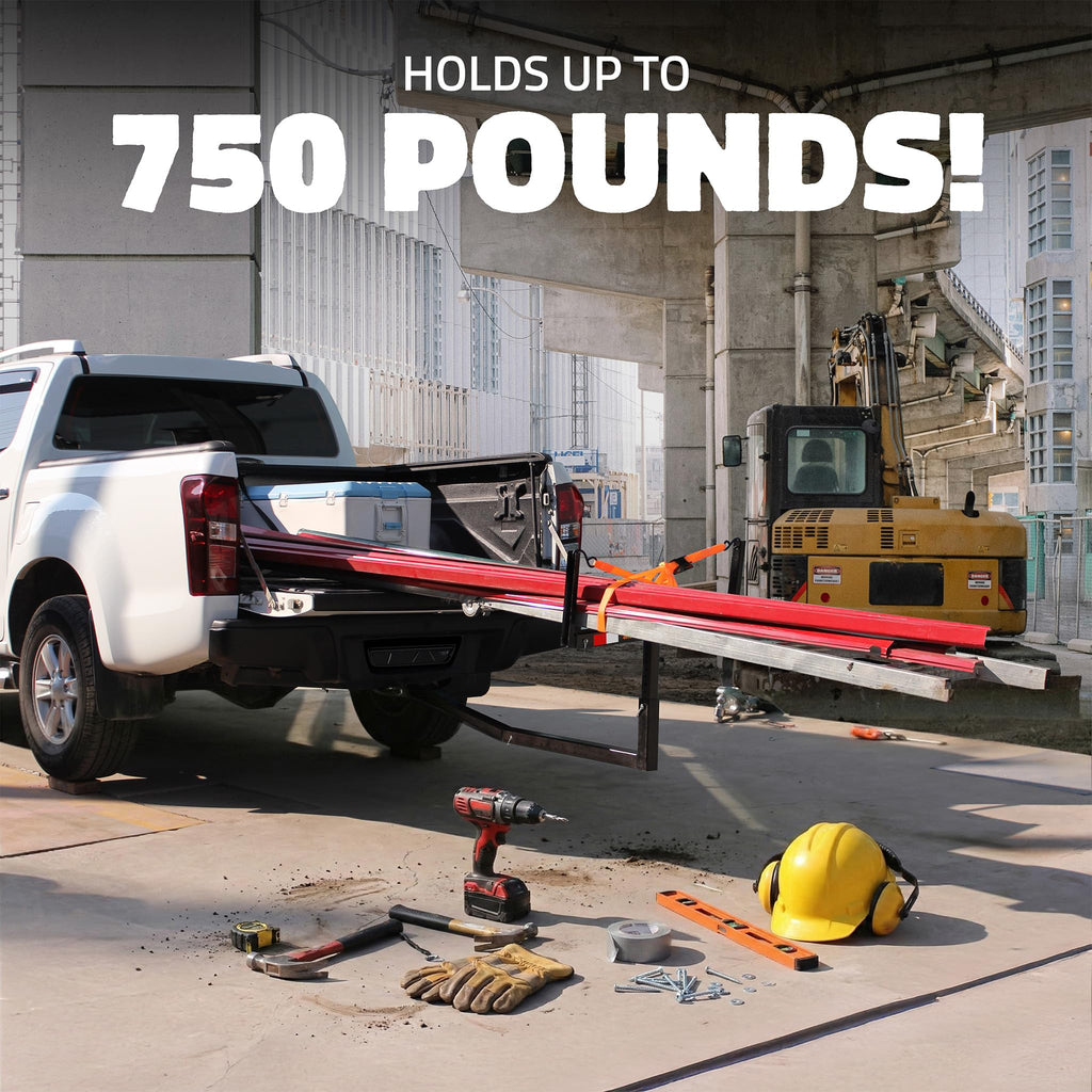Mockins 2-in-1 All-Weather 750 Lbs Capacity Truck Bed Extender Hitch Mount