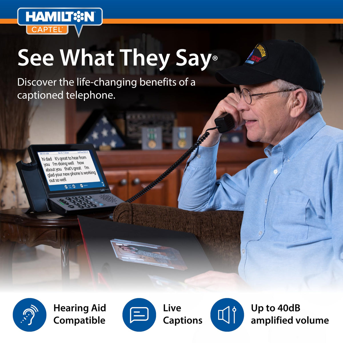 Hamilton CapTel 2400iSPNBT Large Touch Screen Captioned Telephone