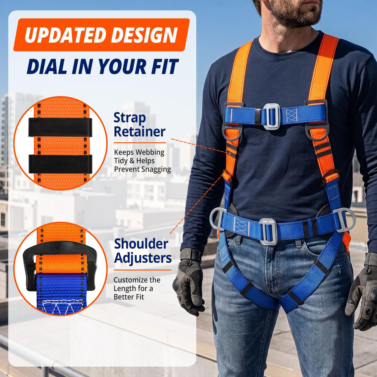 Safety Harness Fall Protection Kit: Full Body Roofing harnesses