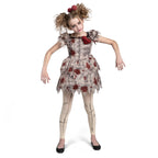Joyfy Voodoo Costume for Girls, Voodoo Doll Dress Halloween Scary Costume for Kids Halloween Dress up Fancy Dress Cosplay Party