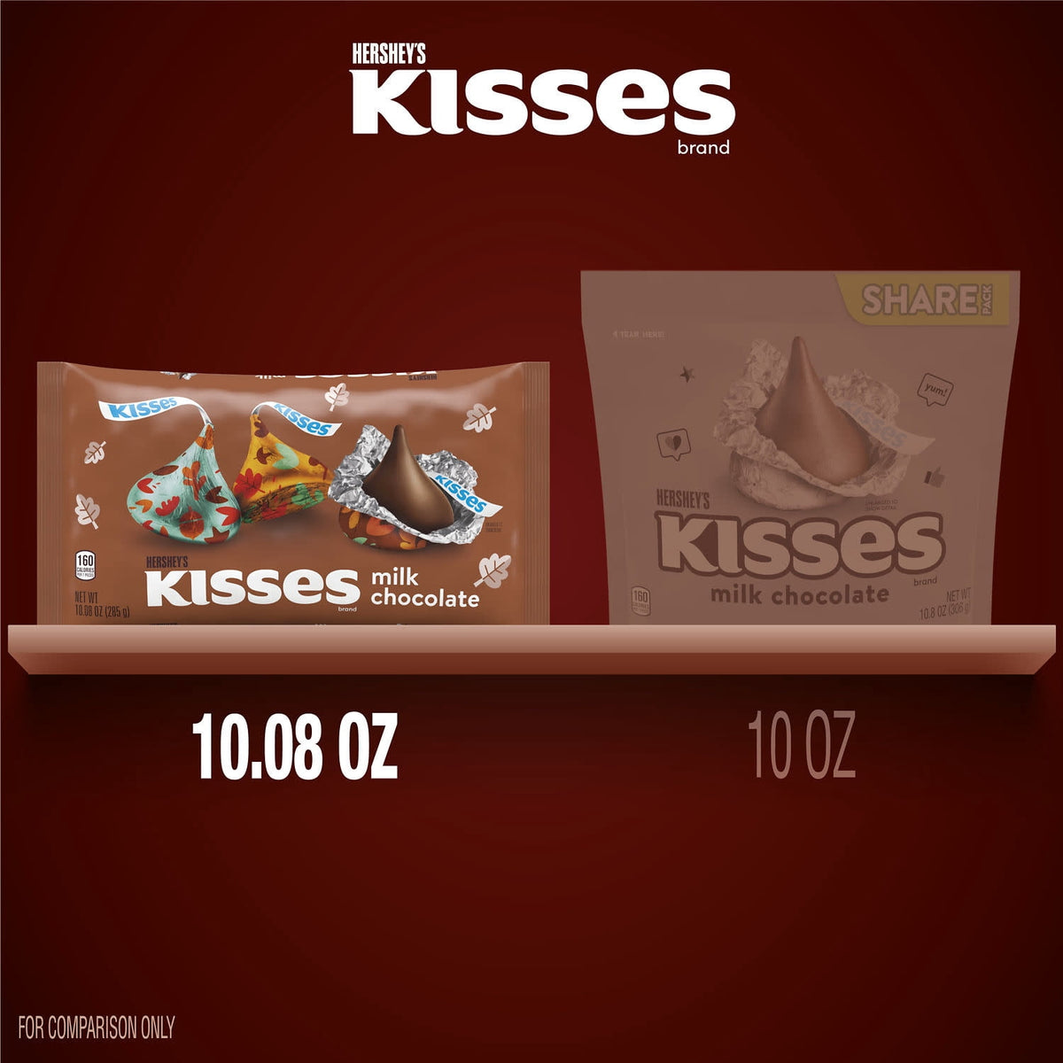 Hershey's Kisses Milk Chocolate Halloween Candy, Bag 10.08 oz