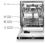 Honeywell Dishwasher, 18 inch, 8 Place Settings, 6 Washing Programs, Stainless Steel Tub