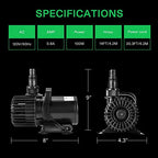 VIVOSUN Submersible Water Pump 1600 GPH 100W - Pond And Aquarium