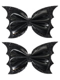 Way to Celebrate Halloween Mini Bat Bow Hair Clip Set, Black, 2 Pieces, Alligator Hair Clip