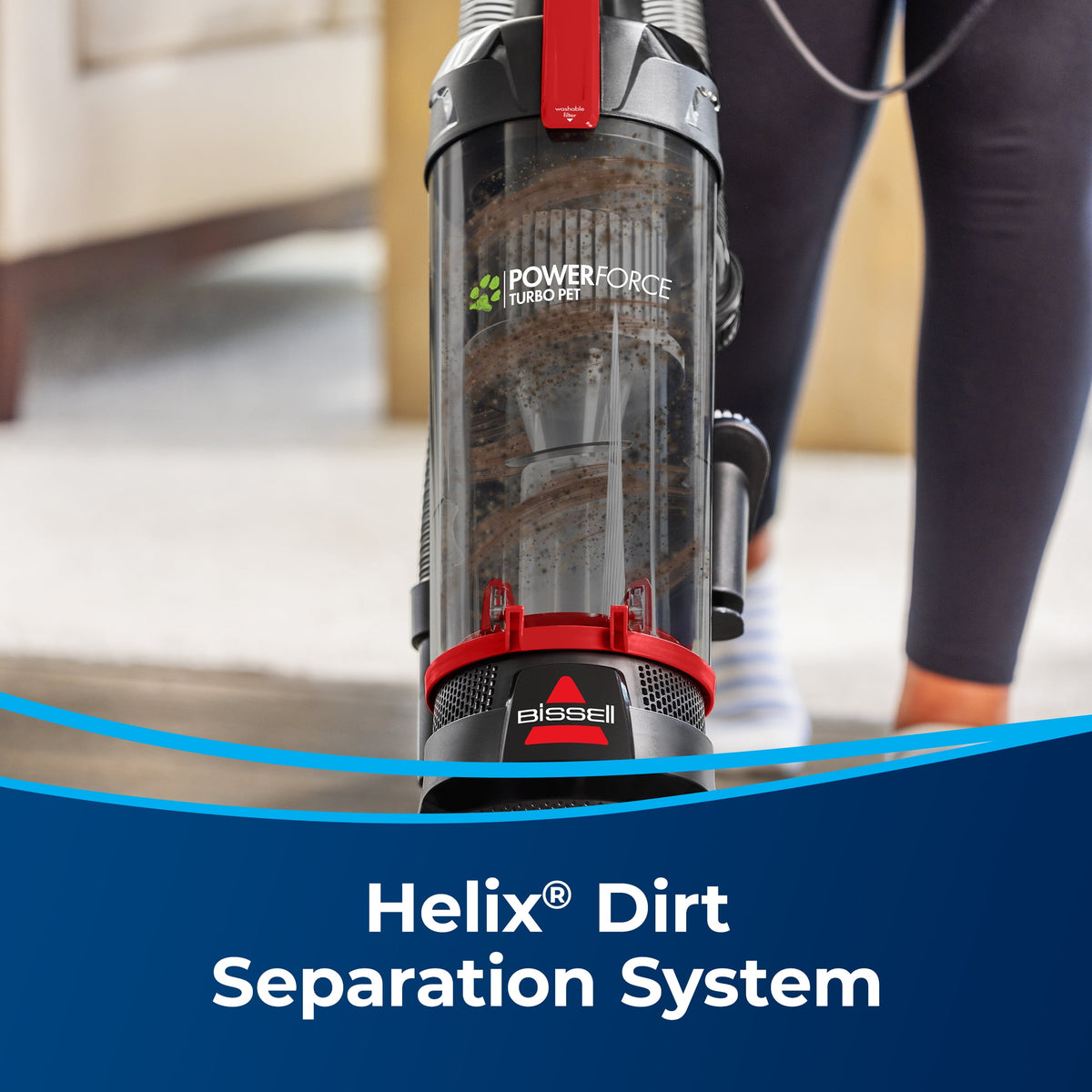 BISSELL PowerForce Helix Turbo Pet, Bagless, Upright Vacuum, Pet Friendly, Specialized Pet TurboBrush Tool, Wide Cleaning Path, Easy Empty Large