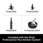 Ninja Professional Plus Kitchen System, 1400 Watts, 72 oz Blender Pitcher, 64 oz Processor Bowl, 24 oz To-Go Cups - BN800