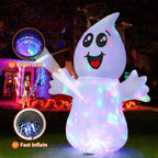 GOOSH Halloween Inflatables 5 FT Halloween Ghost Inflatable with Built-in LEDs, Cute Halloween Inflatable Ghost Blow up Ghost Inflatable, Outdoor Halloween Decorations for Halloween Holiday Party
