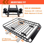 Universal Rooftop Roof Rack Carrier Basket, 51 in x 36 in x 5 in, 200 lb Capacity