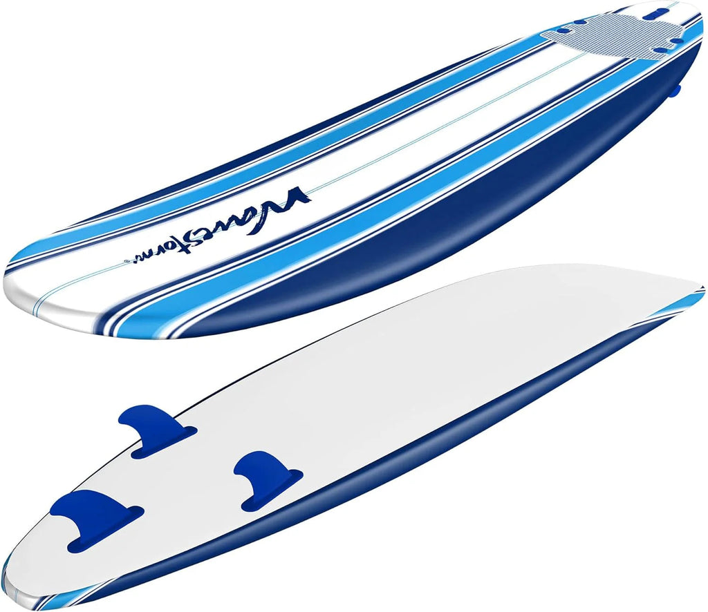 Wavestorm Classic Soft Top Foam 7ft Surfboard With Leash And Multiple Fins - AZ22-WSSF700-PIN