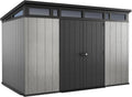 Keter Artisan 11x7 Modern Resin Outdoor Storage Shed Kit - Grey & Black