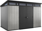 Keter Artisan 11x7 Modern Resin Outdoor Storage Shed Kit - Grey & Black