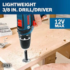 BOSCH 12V Max Cordless Drill/Driver And Impact Driver Combo Kit With 2 Batteries, Charger And Case - CLPK22-120