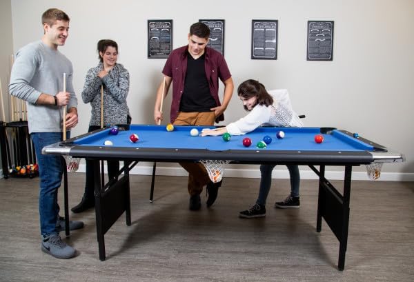 Hathaway Fairmont 6 Ft Portable Pool Table, Blue - BG2574