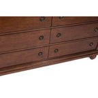 8 Drawer 64in W Double Dresser With Mirror - 80in H x 18in D