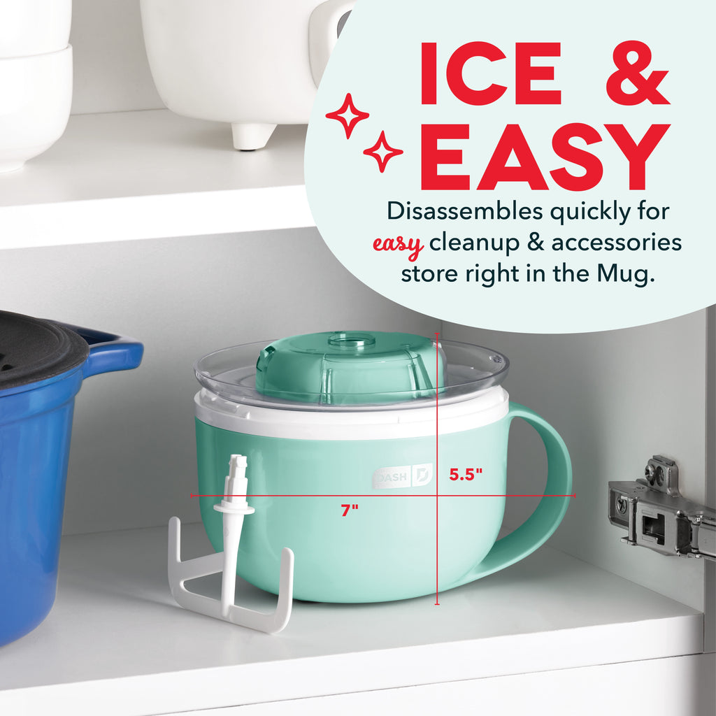 Dash My Mug Ice Cream Maker Personal Size 1 Cup Soft Serve Aqua