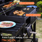 Sophia & William Charcoal BBQ Grill, 794 Sq. In. Cooking Area, 2 Lifting Charcoal Trays, Black
