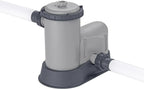 Steel Pro MAX 14 Foot x 48 Inch Round Steel Frame Above Ground Pool Set With 1,000 Filter Pump, Ladder And Cover - Gray