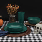 Mainstays 38 Ounce Round Plastic Etched Haunted House Bowl, Teal