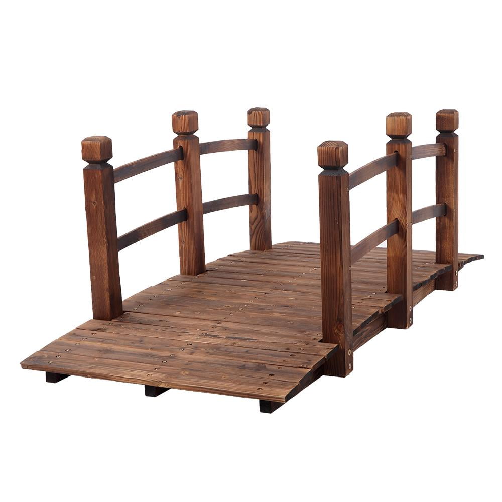 Ktaxon 5ft Arch Anticorrosive Landscape Bridge Carbonized Color