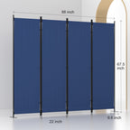 GOJOOASIS Room Divider, 4-Panel Folding Privacy Screen, 88in Portable Separating with Metal Feet, Partition Room Dividers