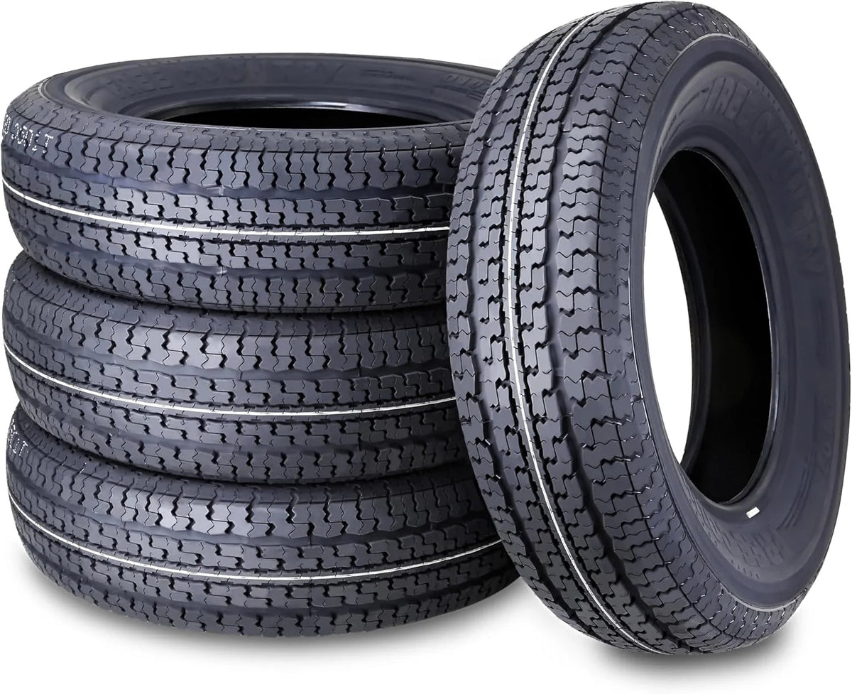 FREE COUNTRY Trailer Tires ST205/75R15, Set Of 4, 10-Ply Load Range E, Steel Belted Radial