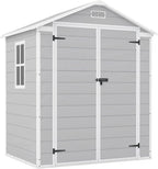 Patiowell 6x4 FT Resin Outdoor Storage Shed With Floor - Light Gray