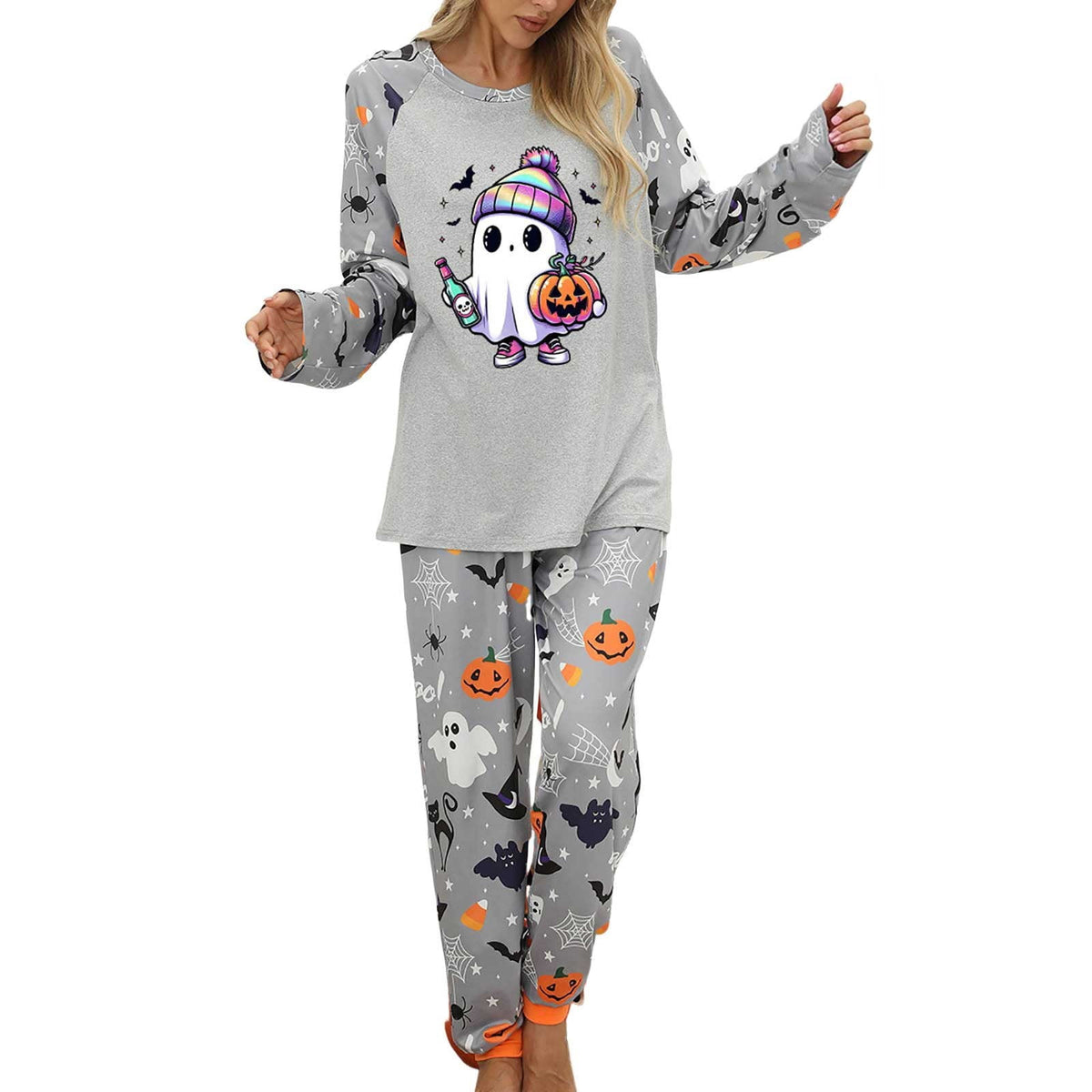 Pajamas For Women Set Halloween Cozy 2 Piece Outfit Soft Comfortable Sleepwear Loungewear Nightwear Nightclothes Homewear