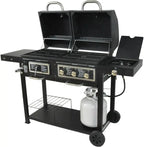 Dual-Fuel Outdoor Charcoal And Propane Grill - 64 x 28 x 49.75 inches