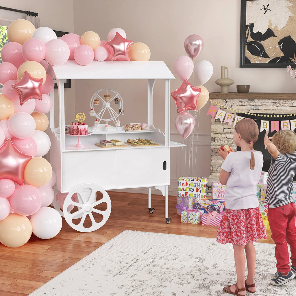 GDLF Candy Cart With Wheels And Storage Cabinet - 68.5 in