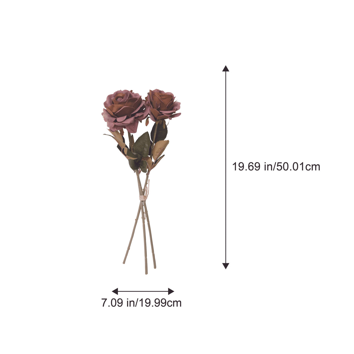 My Texas House Fall Faux Rose Bundle, Light Brown, 20"