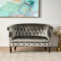 Christopher Knight Home Velvet Tufted Scroll Arm Loveseat, 30.75 x 51.5 x 30.5 Inches - Milani