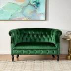 Christopher Knight Home Velvet Tufted Scroll Arm Loveseat, 30.75 x 51.5 x 30.5 Inches - Milani