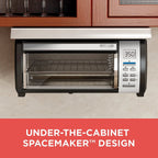 BLACK+DECKER SpaceMaker Under-Cabinet Toaster Oven, Black/Stainless Steel, 9 in Pizza, 4 Slice - TROS1000D
