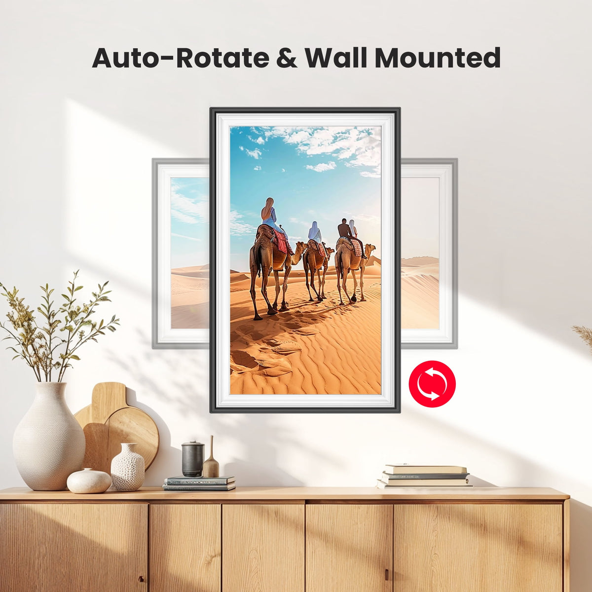 64GB Frameo Digital Picture Frame, TEMASH 15.6 Inch Large Digital Photo Frame WiFi, 1920*1080 FHD IPS Touchscreen Auto Rotate, Easy to Share Photos