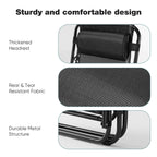 EDX Zero Gravity Chair Outdoor Lounge Chair，Suitable for Beach Terrace Pool Patio, Black 2-Pack