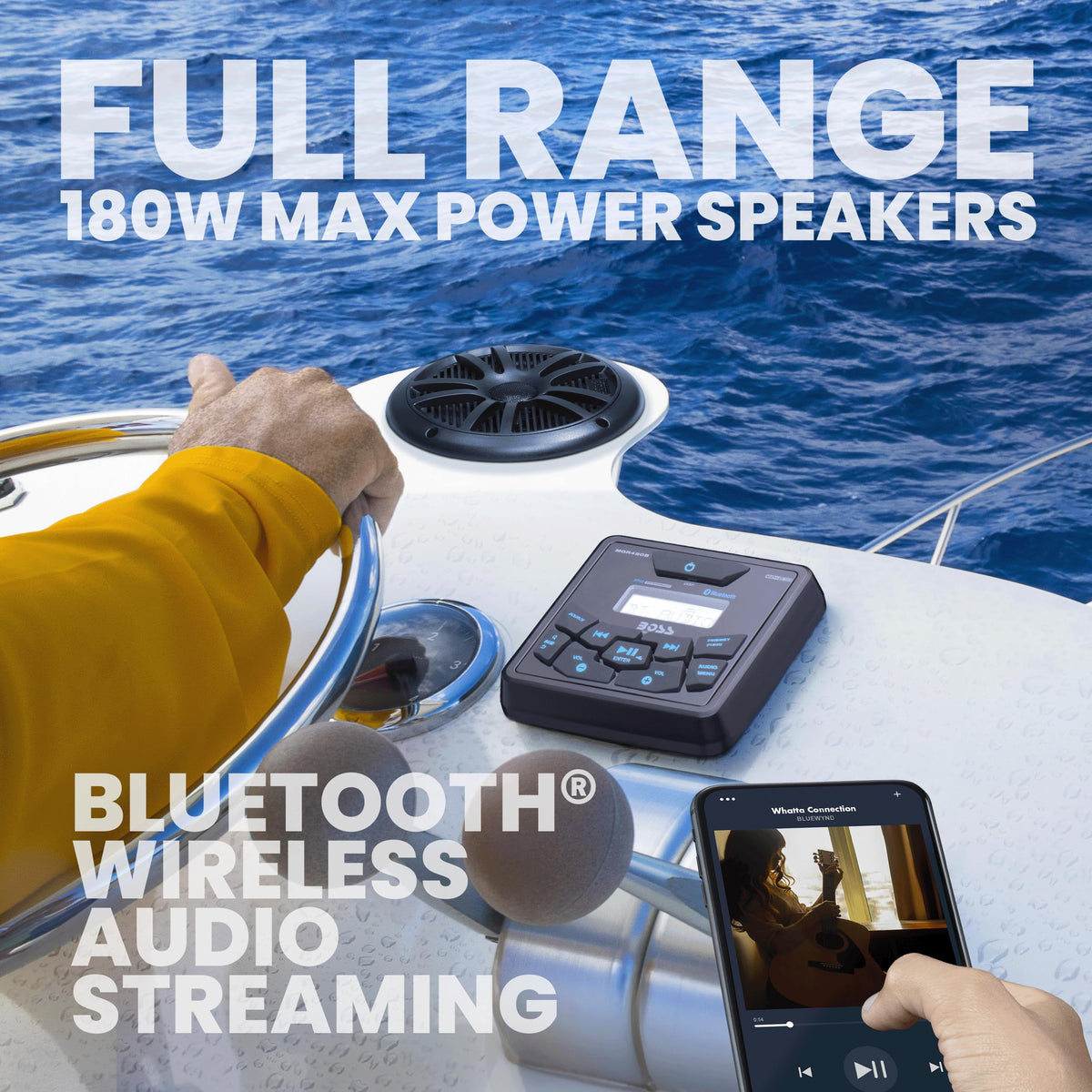 BOSS Audio Systems MCKGB450B.6 Marine Boat Stereo, 6.5 Inch Speakers (Pair)
