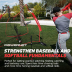 PowerNet Baseball Softball Practice Net 7x7 with Baseball Accessories for Practice Pitching, Batting & Fielding, Ball Caddy, Weighted Baseballs, Tee