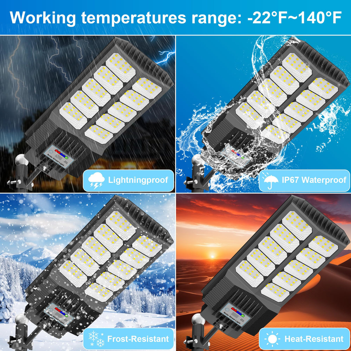 Solar Street Light Outdoor Waterproof Pole Led Solar Lights for Yard