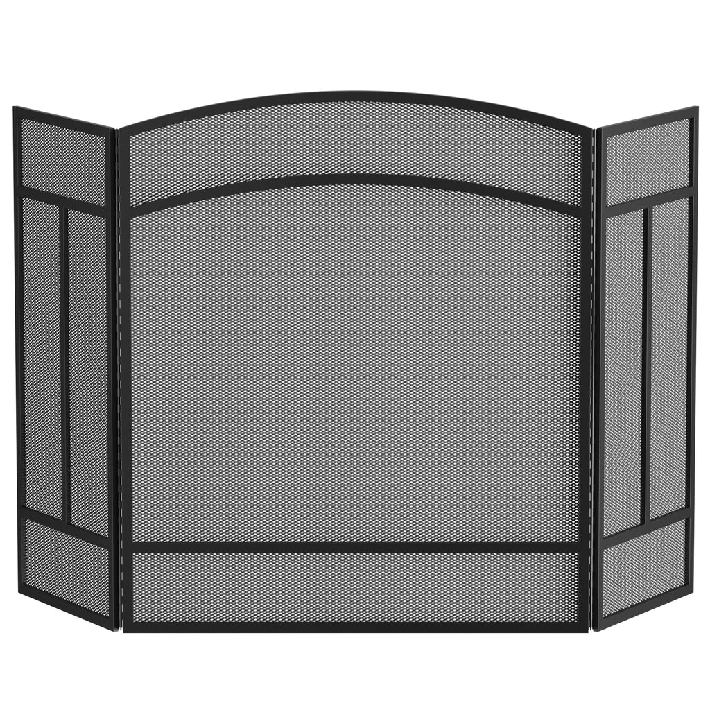 Fire Beauty 3 Panel Arch Top Fireplace Screen Fire Screen Spark Guard Cover