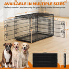 Yaheetech 42inch Double Door Dog Crate w/Divider, Collapsible Metal Kennel