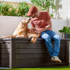 Keter Westwood 150 Gal Outdoor Storage Box for Patio and Pool Accessories