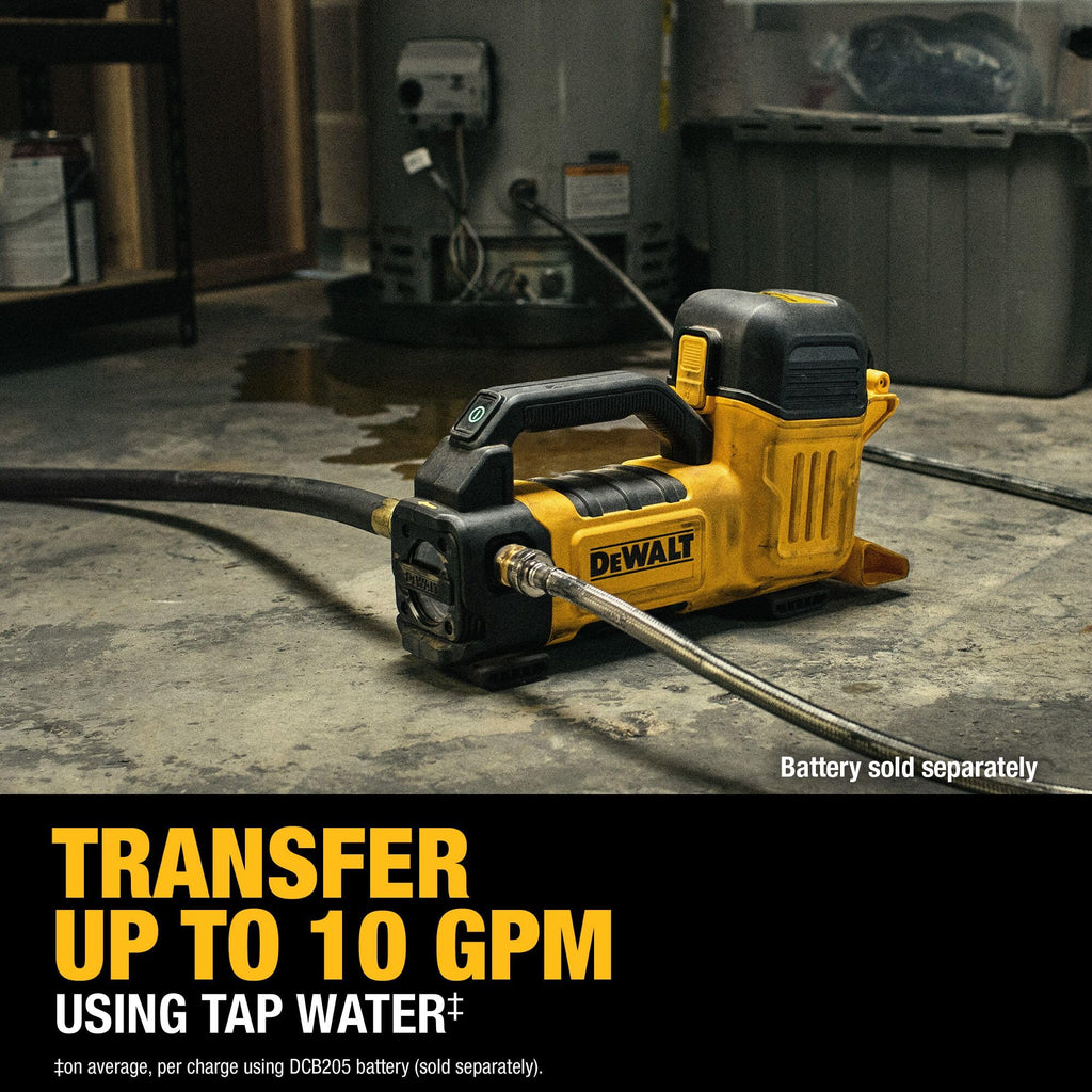 DEWALT 20V MAX Transfer Pump, 10 GPM, Powerful and Lightweight, Profesional Grade Versatility, Bare Tool Only (DCE050B)