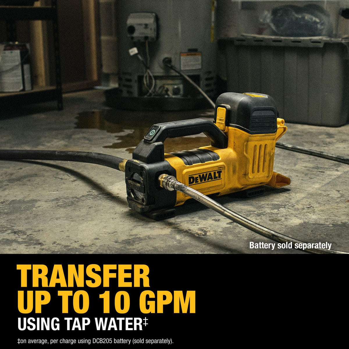 DEWALT 20V MAX Transfer Pump, 10 GPM, Powerful and Lightweight, Profesional Grade Versatility, Bare Tool Only (DCE050B)