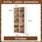 MayiBox 10-Cubby Handbag Storage Organizer With Magnetic Doors And Wheels