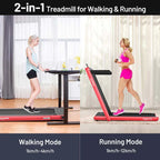 2 In 1 Folding Treadmill, 2.25 HP, 40 in x 16 in Running Area, Dual Display And App Control