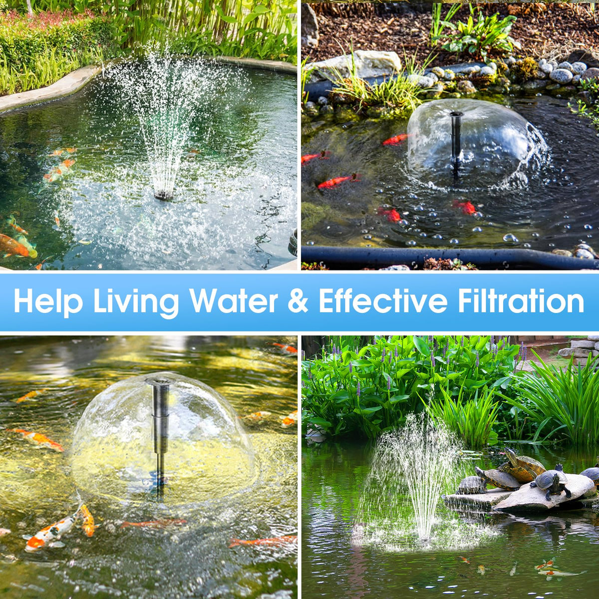 Pond Filter with Pump Fountain Kits, 660GPH Pond Filter with 40W Pond Pump & Fountain Kit, Koi Pond Filters for Outdoor Ponds Clean, Clear, and Add