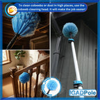 IGADPole 28 FT Water-Fed Washing Kit with Soap-Dispenser, Brush, 10″ Squeegee & Cobweb Duster for Windows, Gutters, Solar Panels & Exterior Walls