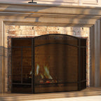 Fire Beauty 3 Panel Arch Top Fireplace Screen Fire Screen Spark Guard Cover