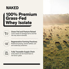 NAKED Whey Isolate Protein - Only 2 Ingredients, 30g Grass-Fed Protein, Zero Carb, Unflavored, Undenatured, Non-GMO, No Soy, Gluten-Free, No